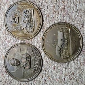 Lit of 3 Vintage ELPEC Brass Wall Plaques